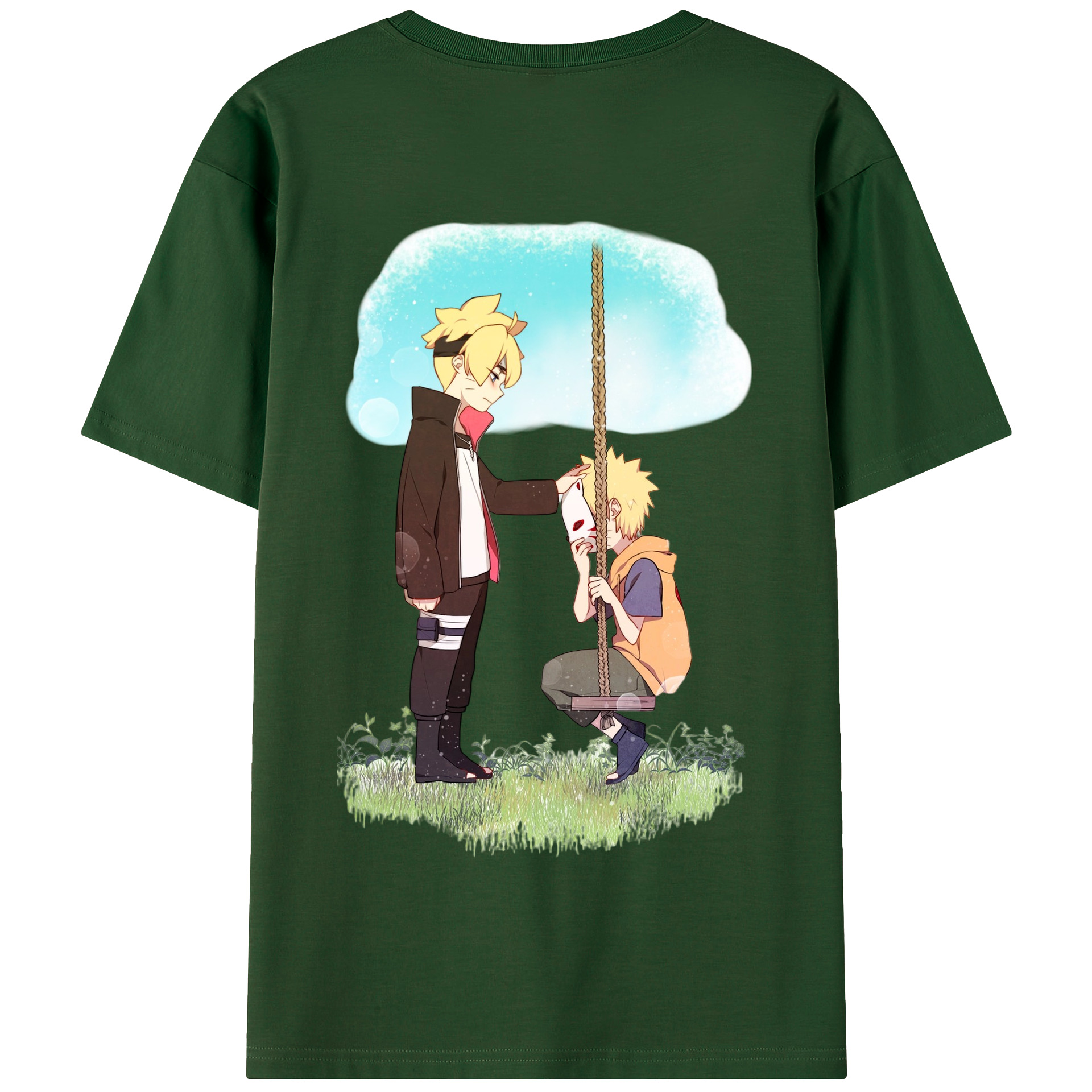 （画像用） NARUTO -ナルト- うずまき ボルト Uzumaki Boruto 綿100％半袖Tシャツ（背面プリント）